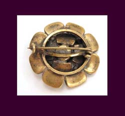 Late Victorian Amethyst Rhinestone Pin Back