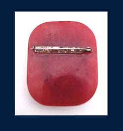 Caramel Colored Bakelite & Celluloid Cameo Brooch Back