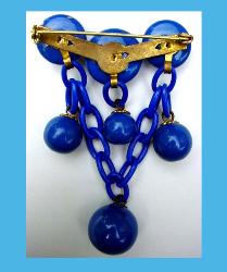 Bright Blue Celluloid Pin Back