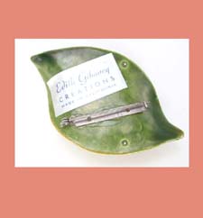 Edith Giboney California Pottery Flower Pin Signature