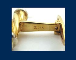 18k Gold Twist Bar Sapphire Cufflinks Signature