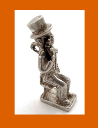Mechanical Charlie McCarthy Sterling Charm Side