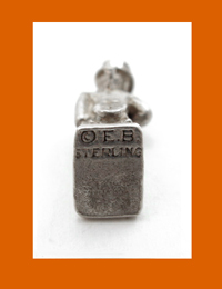 Mechanical Charlie McCarthy Sterling Charm Signature