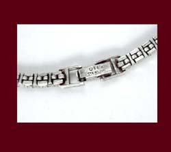 Otis Sterling Rhinestone Necklace Signature