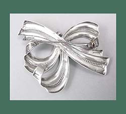 Marcel Boucher Parasina Sterling Bow Pin Signature