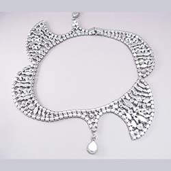 Incredible Asymetrical Pastel Rhinestone Necklace Back