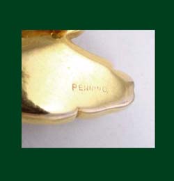 Pennino Feather Rhinestone Brooch & Earrings Signature