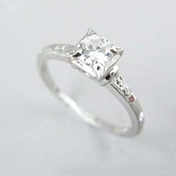 Platinum Orange Blossom Diamond Ring Side