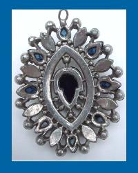 Marcasite & Sapphire Glass Fruit Salad Pendant Back