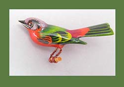 Takahashi Painted Bunting Bird Pin