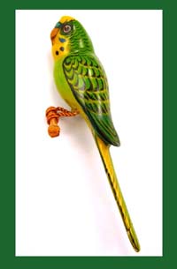 Takahashi Green Budgerigar Parakeet Pin