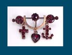 Victorian Charm Pin with Garnets