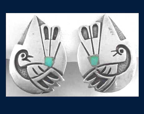 Sterling Silver Dove Earrings Front