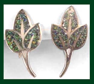 Margot de Taxco Champlev&eacute; Enamel & Sterling Earrings Front