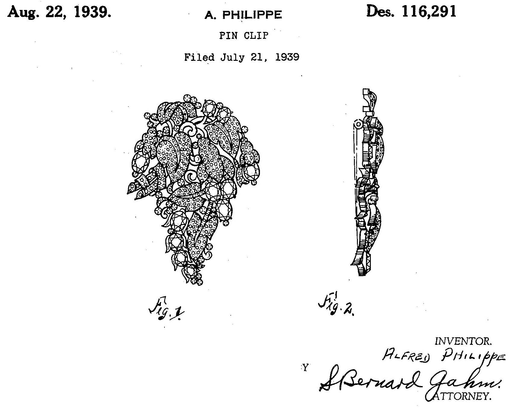 Trifari Design Patent 116,291