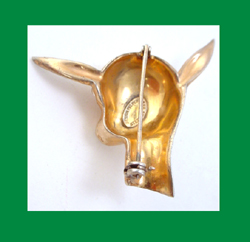 Bates and Bacon Sterling Vermeil Deer Pin Signature