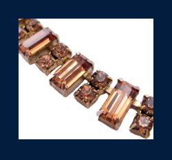 Brilliant Light Smokey Topaz Rhinestone Necklace Closeront