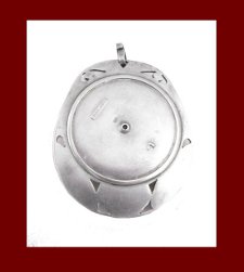 Silver with Enamel and Glass Pendant Signature