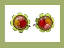 Prystal Bakelite Flower Earrings