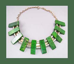 Art Deco Simply Green Bakelite Necklace Back
