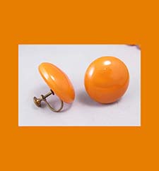 Lovely Orange Bakelite Earrings
