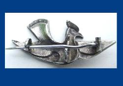Enamel Sterling Bird Watch Pin Back