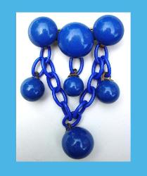 Bright Blue Celluloid Pin