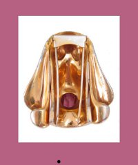 Scarce Rhinestone Hound Dog Fur Clip Back
