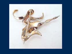 Boucher (unsigned) Sterling Vermeil Rhinestone Ice Skater Pins Front