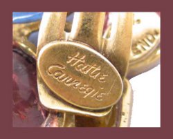 Hattie Carnegie Colorful Poured Glass Earrings Signature