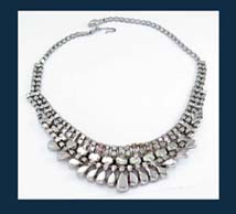 Hattie Carnegie Sapphire Rhinestone Necklace Signature