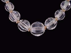 Faceted Clear Crystal Beaded Necklace Close Up
