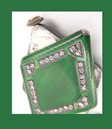 English Sterling & Guilloch&eacute; Enamel Art Deco Watch Pendant Signature