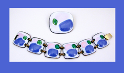 Kay Denning Pastel Enamel Bracelet and Pin