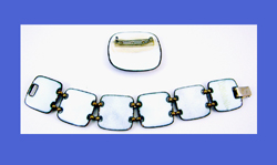 Kay Denning Pastel Enamel Bracelet and Pin Signature