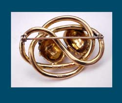 DeRosa Sterling Vermeil Rhinestone Brooch Back