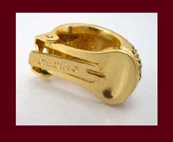 Christian Dior Rhinestone Golden Earrings Signature