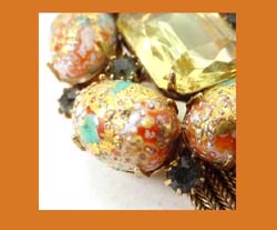 Colorful Easter Egg Cabochon Pin and Earrings Close