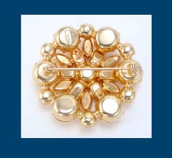 Eisenberg Topaz Rhinestone Brooch Back