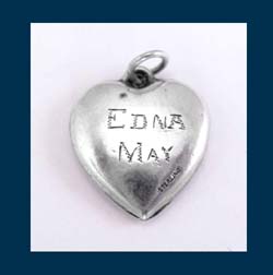 Sterling Eye Puffy Heart Charm Signature