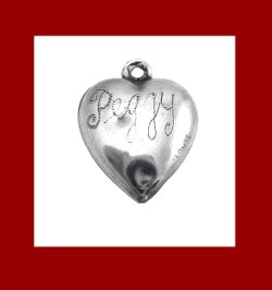 Love Symbolic Forget Me Not Flower Sterling Heart Charm Signature