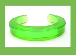 Green Prystal Bakelite Cuff Bracelet