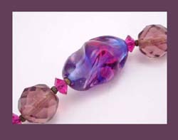 Miriam Haskell Amethyst and Pink Beaded Necklace Beads