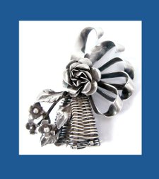 Hobe Sterling Flower Basket Pin