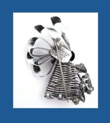 Hobe Sterling Flower Basket Pin back