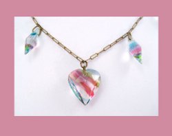 Iris Rainbow Crystal Heart Necklace Signature