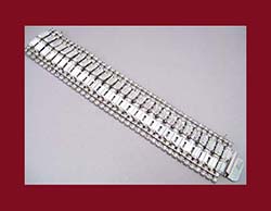 Incredible Kramer of NY Wide Rhinestone Bracelet Front