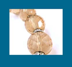 Light Pink Faceted Crystal and Rondelle Necklace Close