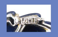Lisner Beautiful Blue Plastic Oak Leaf and Acorn Pin Signature