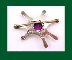 Sterling Miguel Melendez Amethyst Rhinestone Pin Signature